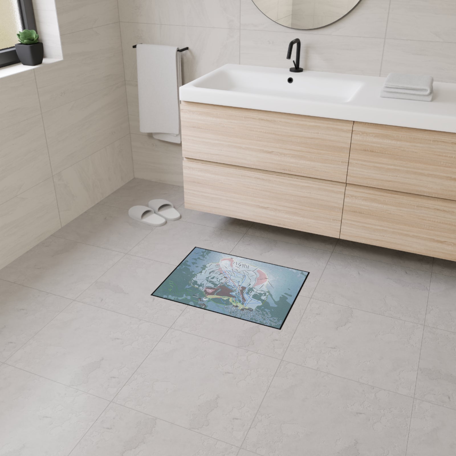 Alyeska, Alaska Ski Resort Map Heavy Duty Floor Mat