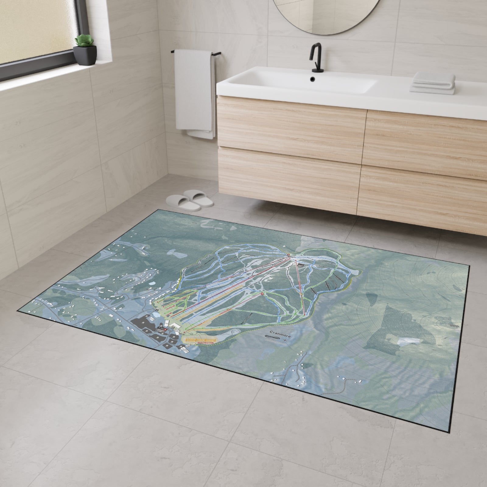 Cranmore Mountain, New Hampshire Ski Resort Map Heavy Duty Floor Mat