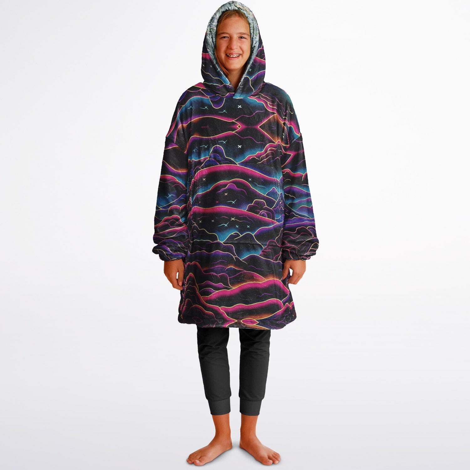 Powder Mountain, Utah Ski Resort Map Youth Reversible Snug Hoodie