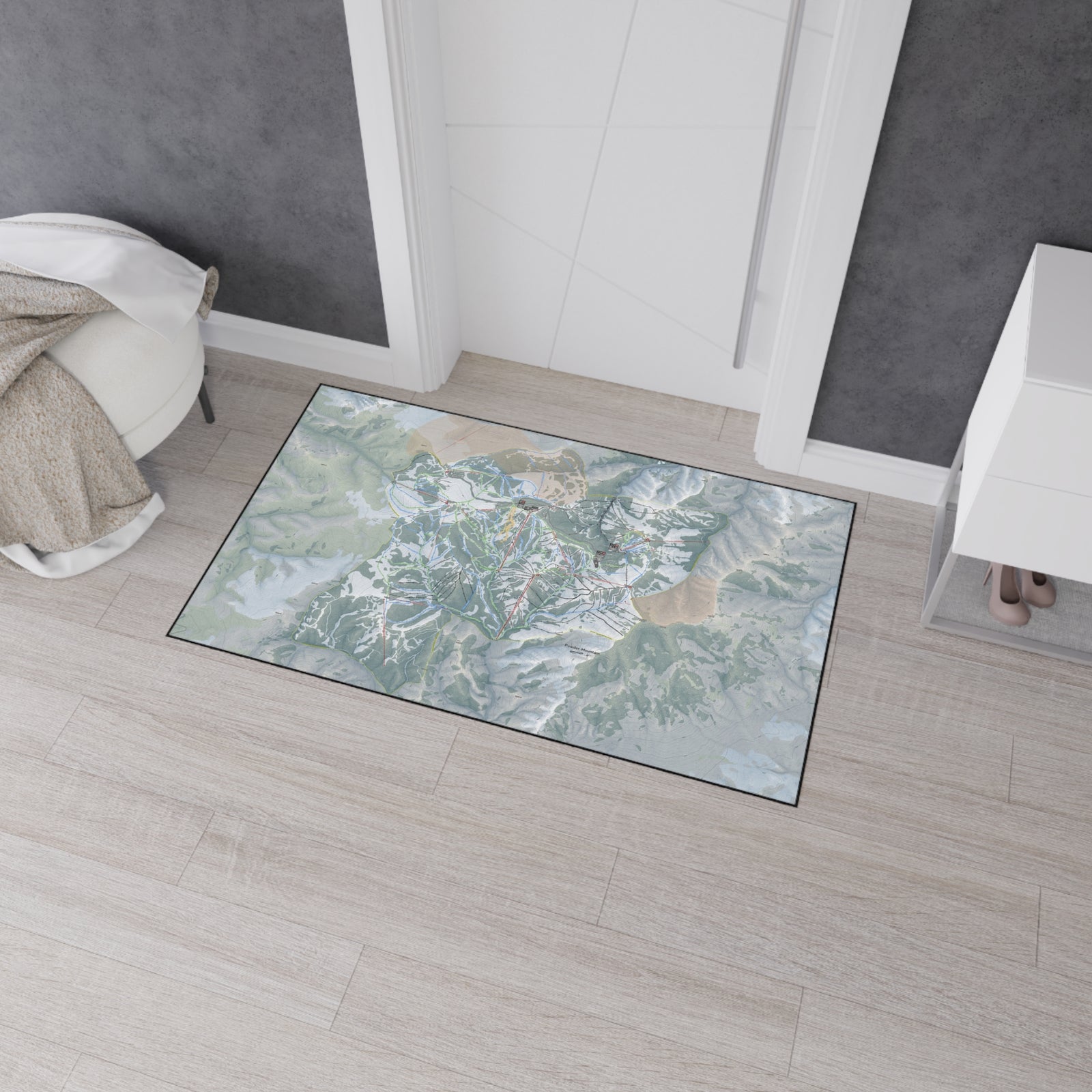 Powder Mountain, Utah Ski Resort Map Heavy Duty Floor Mat