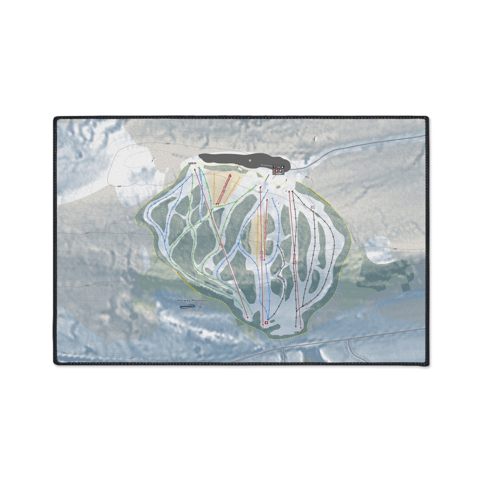 Norway Mountain, Michigan Ski Resort Map Heavy Duty Floor Mat