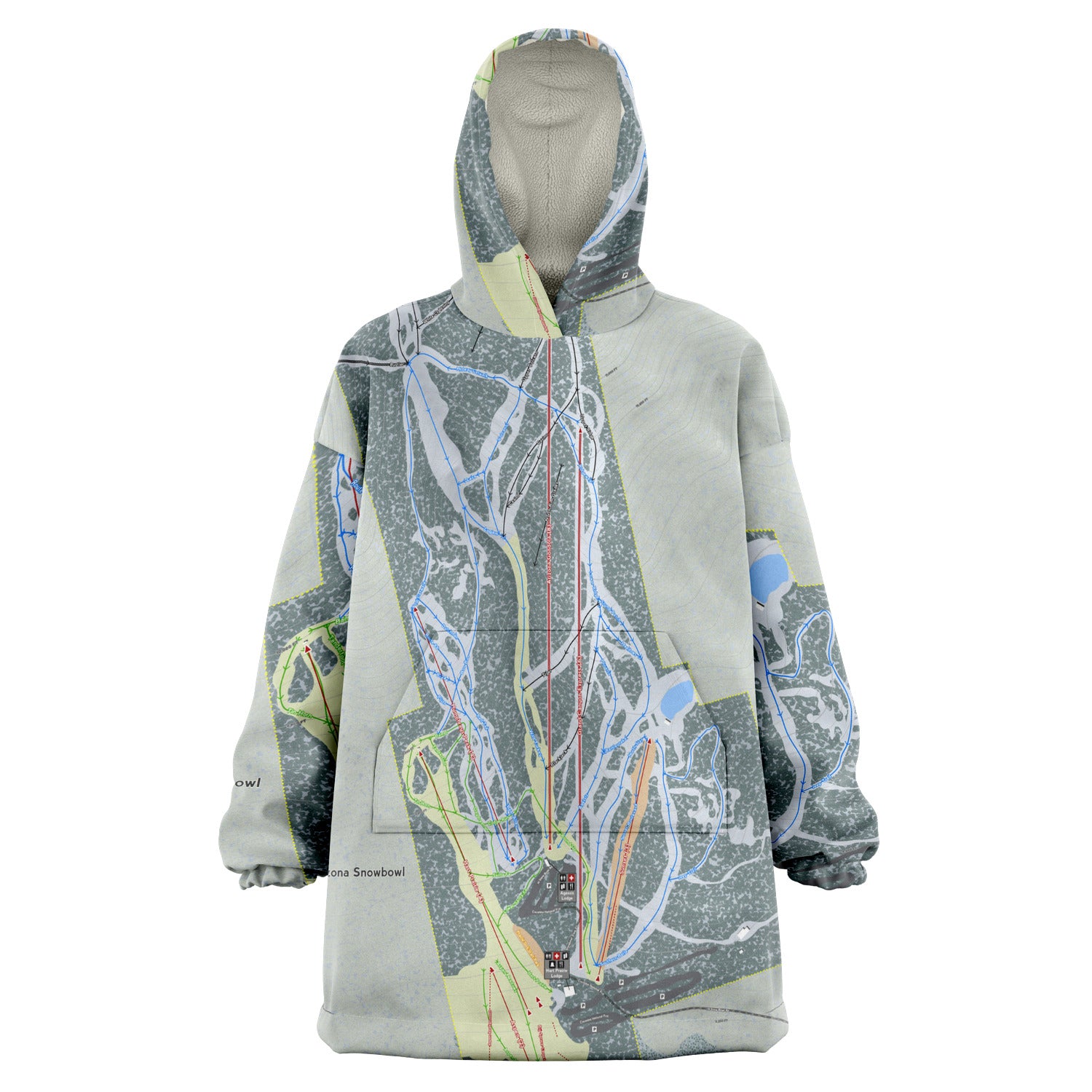 Arizona Snowbowl, Arizona Ski Trail Map Snug Hoodie