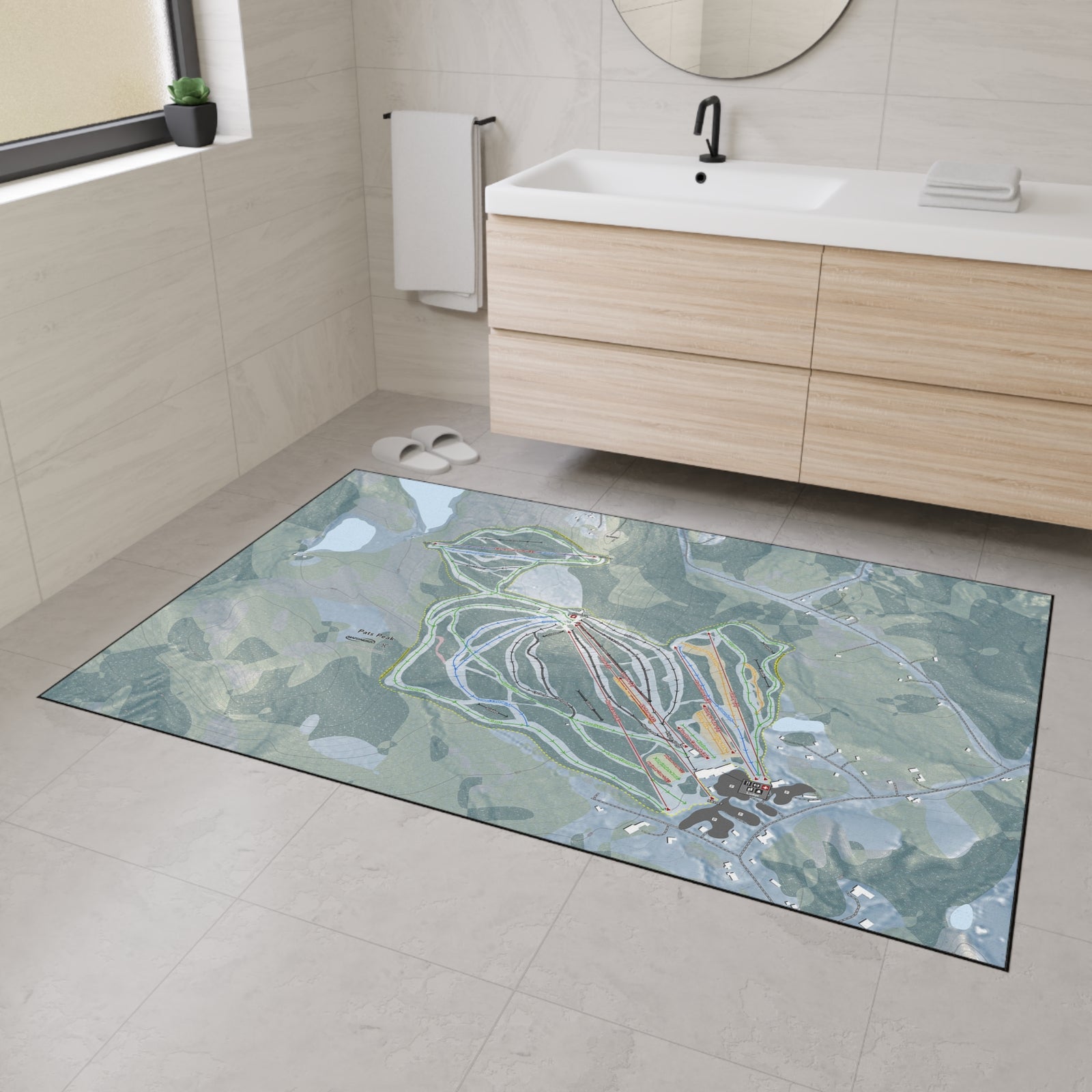 Pats Peak, New Hampshire Ski Resort Map Heavy Duty Floor Mat