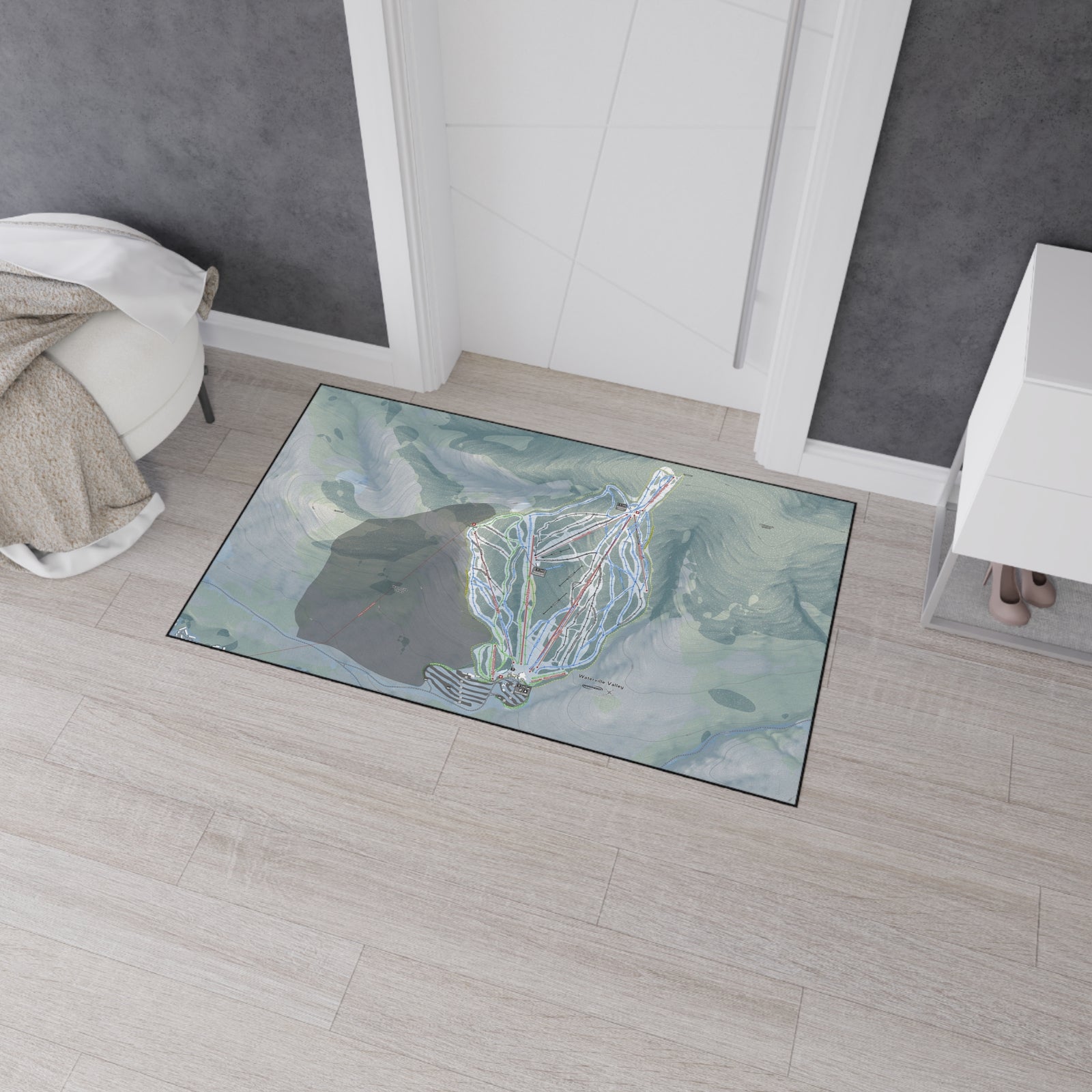 Waterville Valley, New Hampshire Ski Resort Map Heavy Duty Floor Mat
