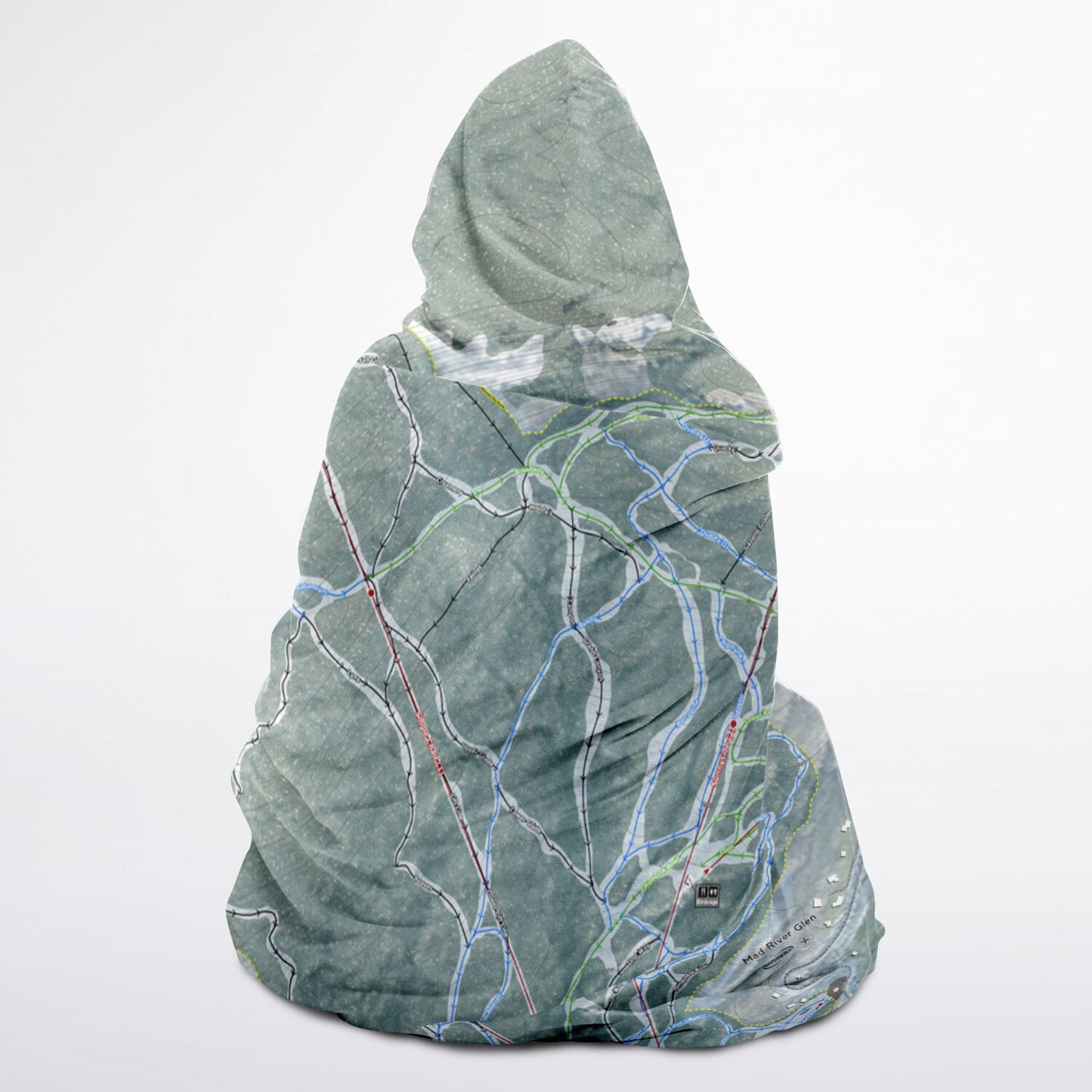 Mad River Glen, Vermont Ski Trail Map - Youth Hooded Blanket
