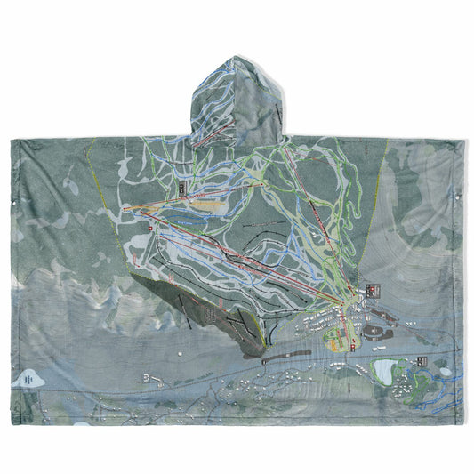 Purgatory, Colorado Ski Resort Map Flannel Blanket Poncho