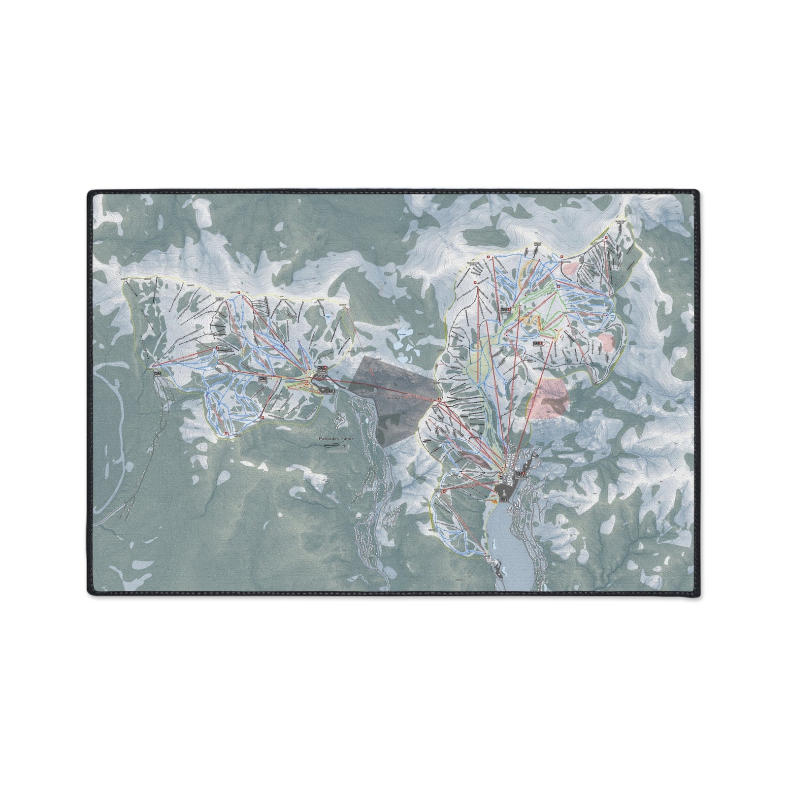 Palisades Tahoe, California Ski Resort Map Heavy Duty Floor Mat