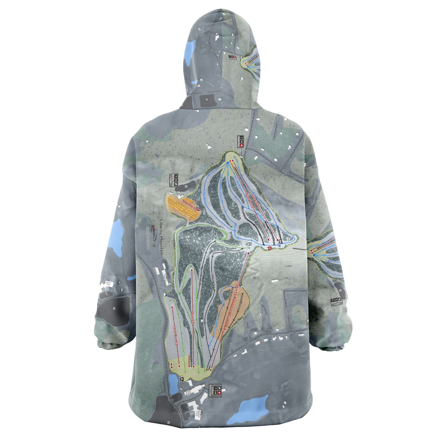 Liberty Mountain, Pennsylvania Ski Trail Map Snug Hoodie