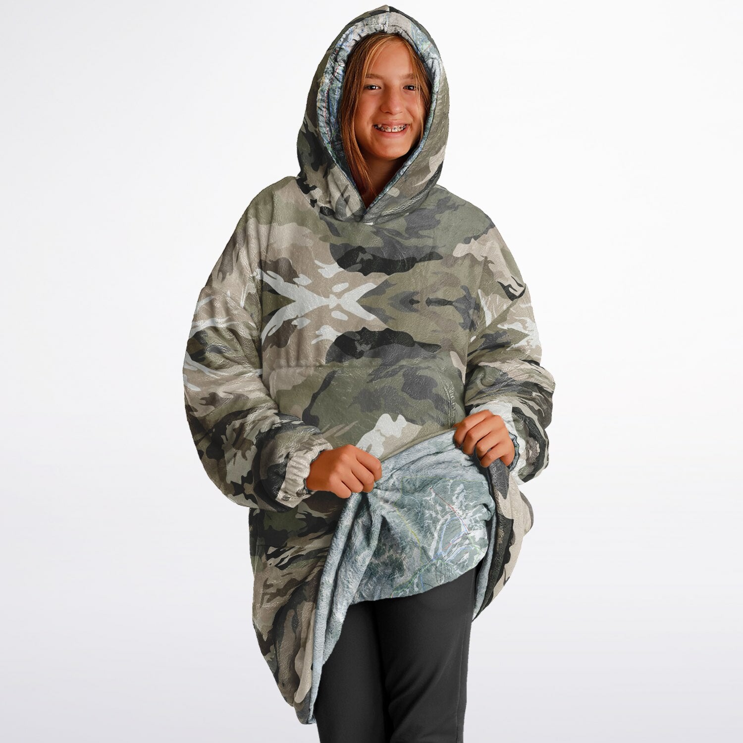 Powder Mountain, Utah Ski Resort Map Reversible Snug Hoodie