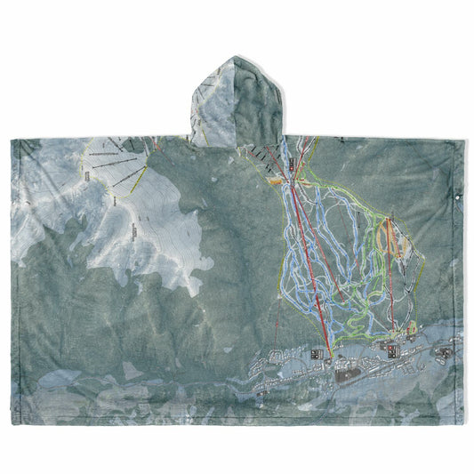Keystone, Colorado Ski Resort Map Flannel Blanket Poncho