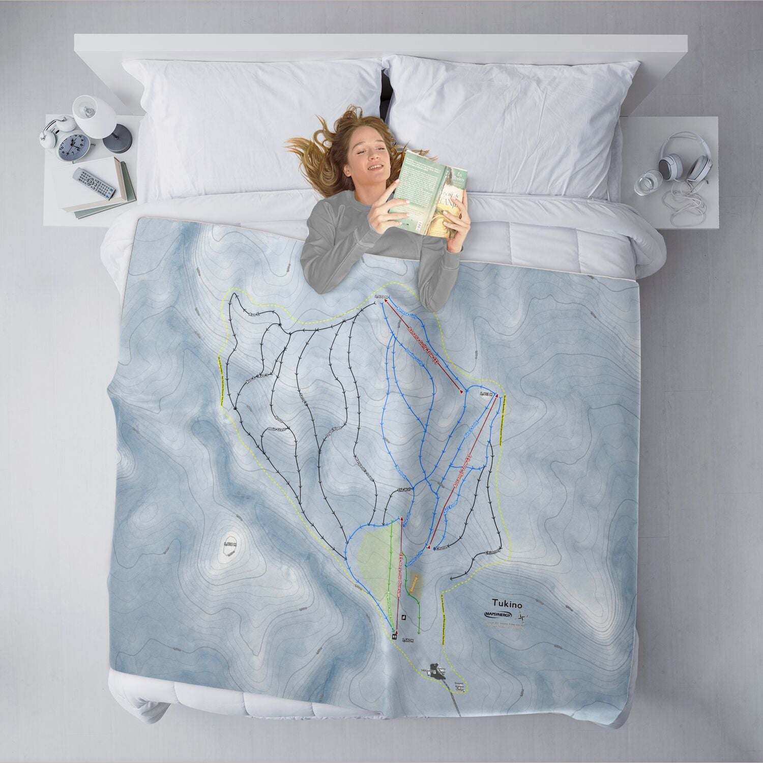 Tukino, New Zealand Ski Resort Map XL Blanket