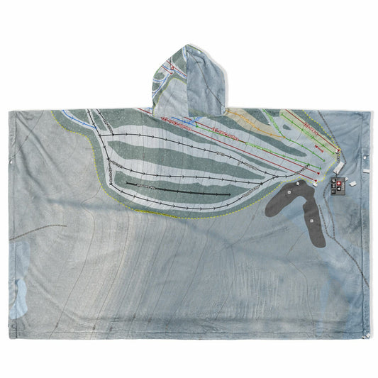 Hunt Hollow, New York Ski Resort Map Flannel Blanket Poncho