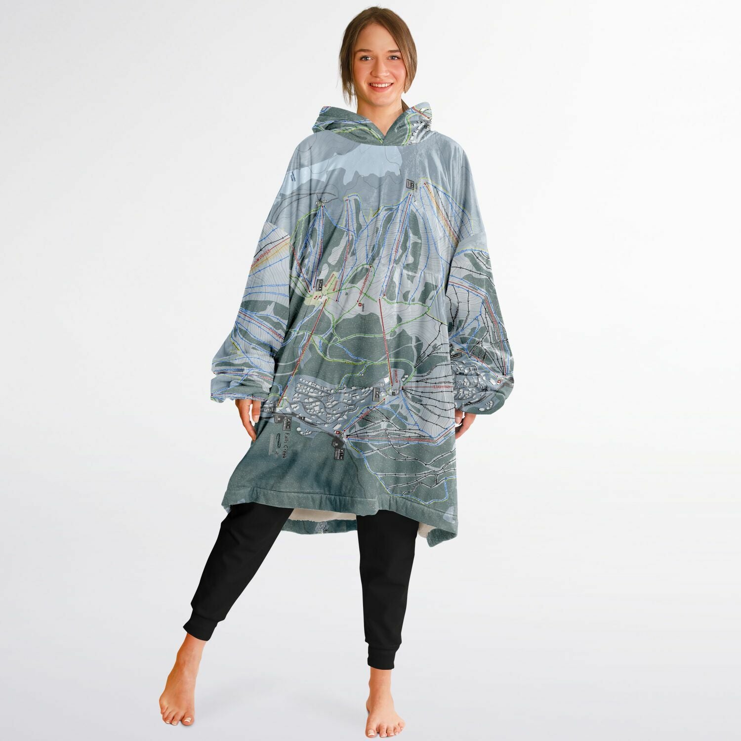 Falls Creek, Australia Ski Trail Map - Snug Hoodie