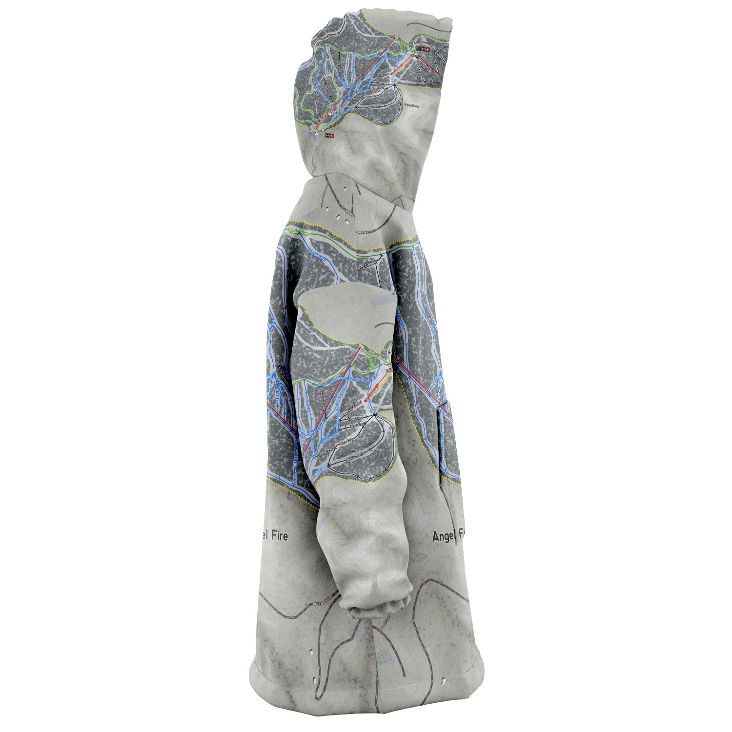 Angel Fire, New Mexico Ski Trail Map - Snug Hoodie