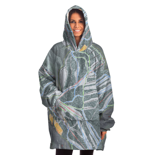 Sasquatch Mountain, British Columbia Ski Trail Map Snug Hoodie - Powderaddicts