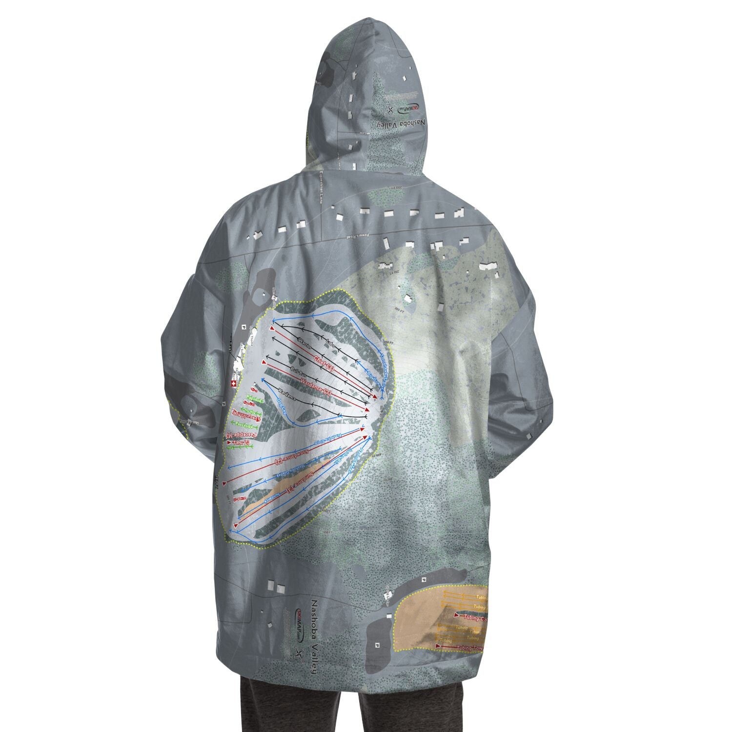 Nashoba Valley, Massachusetts Ski Trail Map Snug Hoodie