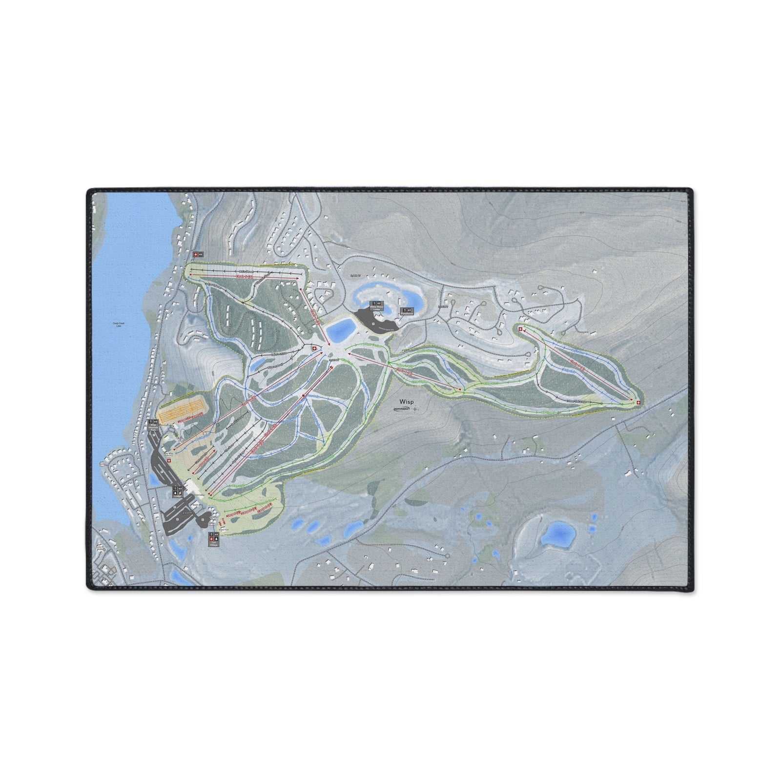 Wisp, Maryland Ski Resort Map Heavy Duty Floor Mat