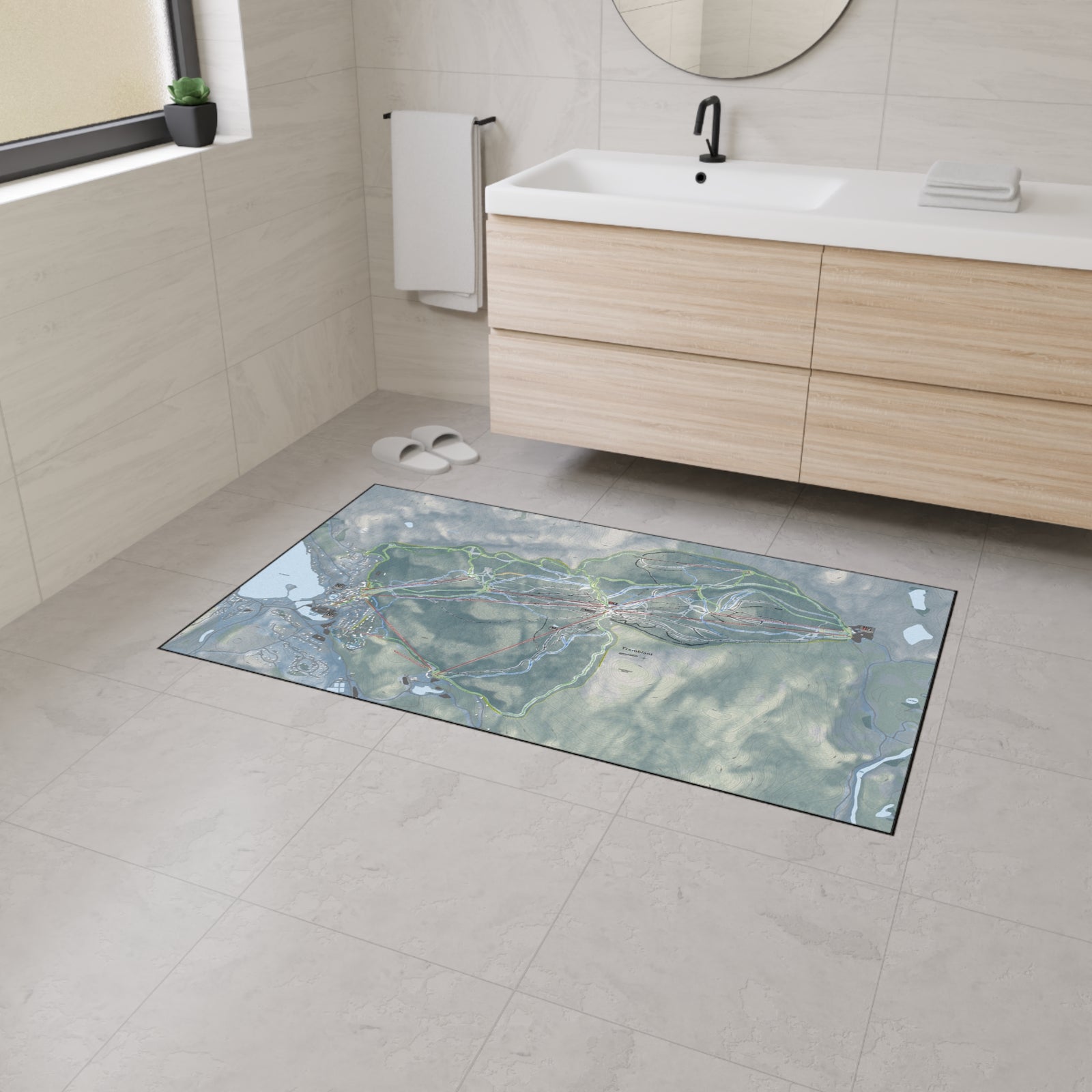 Tremblant, Quebec Ski Resort Map Heavy Duty Floor Mat