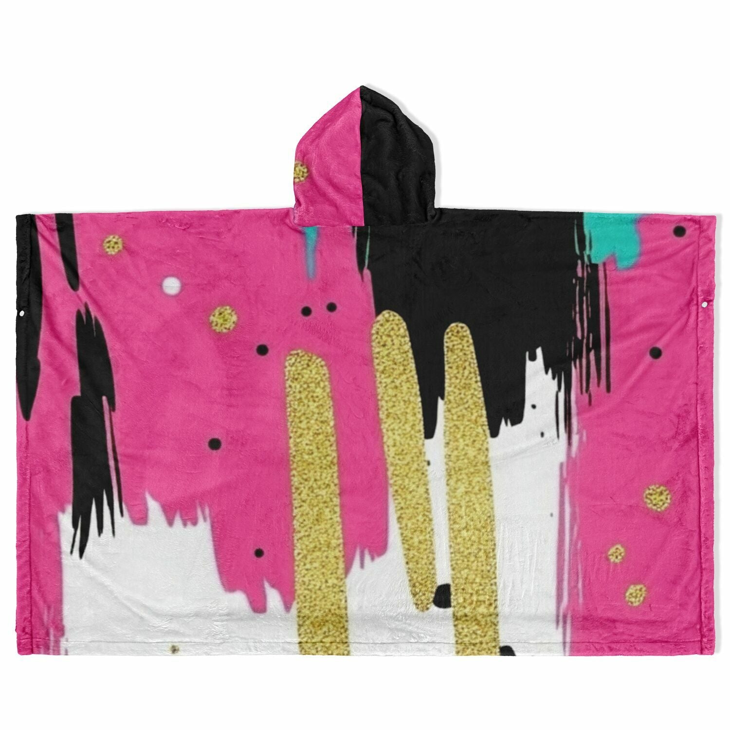 Pop Art Brush Strokes, Flannel Blanket Poncho