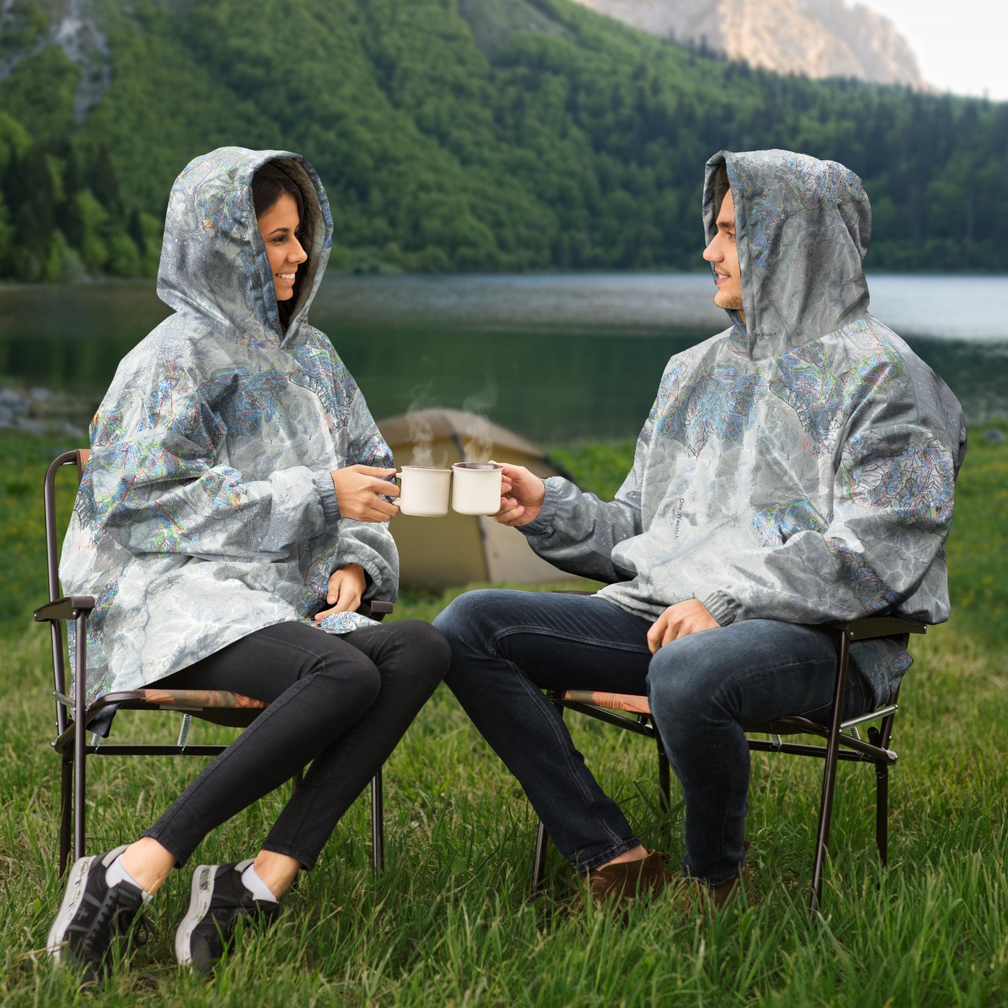 One Wasatch, Utah Ski Trail Map - Snug Hoodie - Powderaddicts