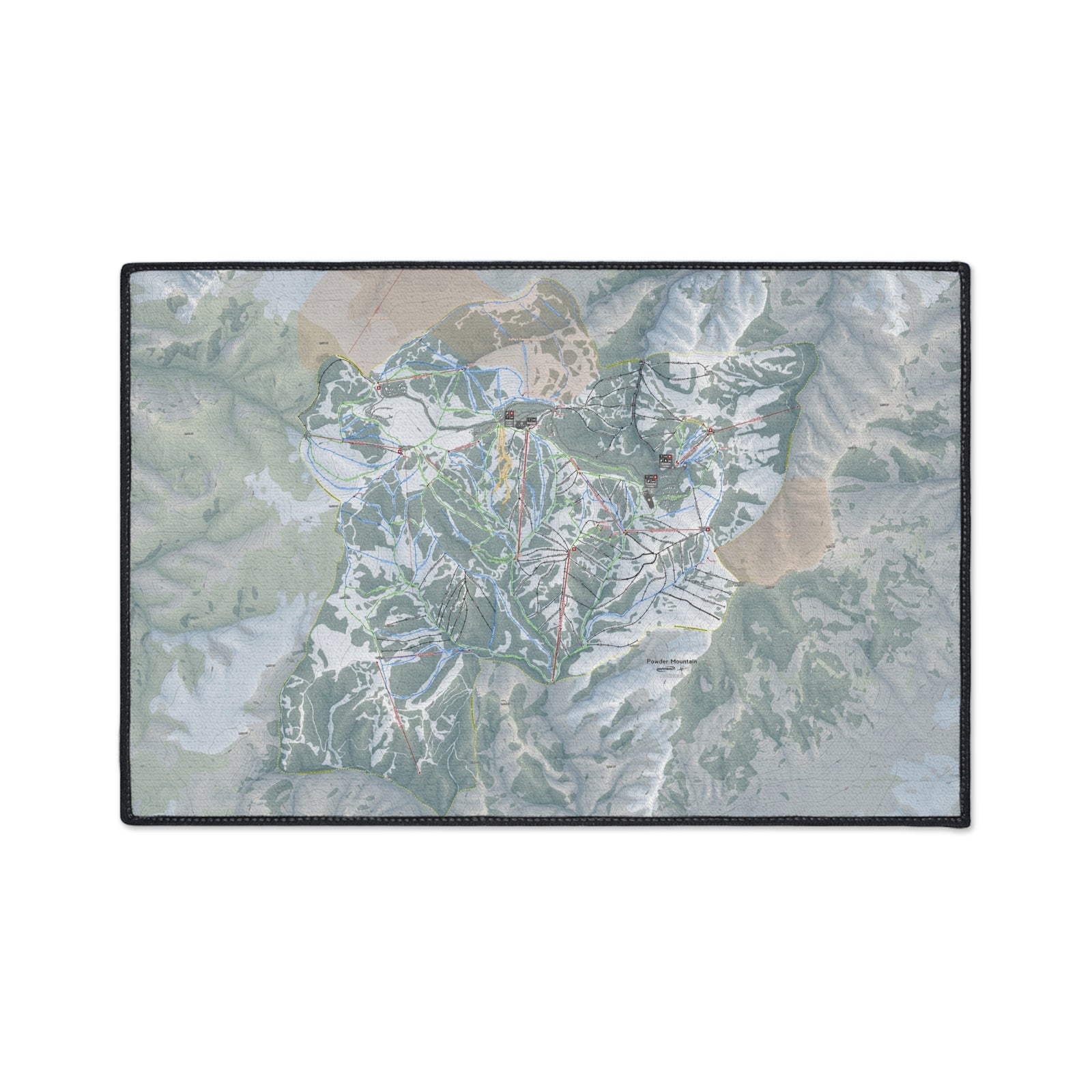 Powder Mountain, Utah Ski Resort Map Heavy Duty Floor Mat
