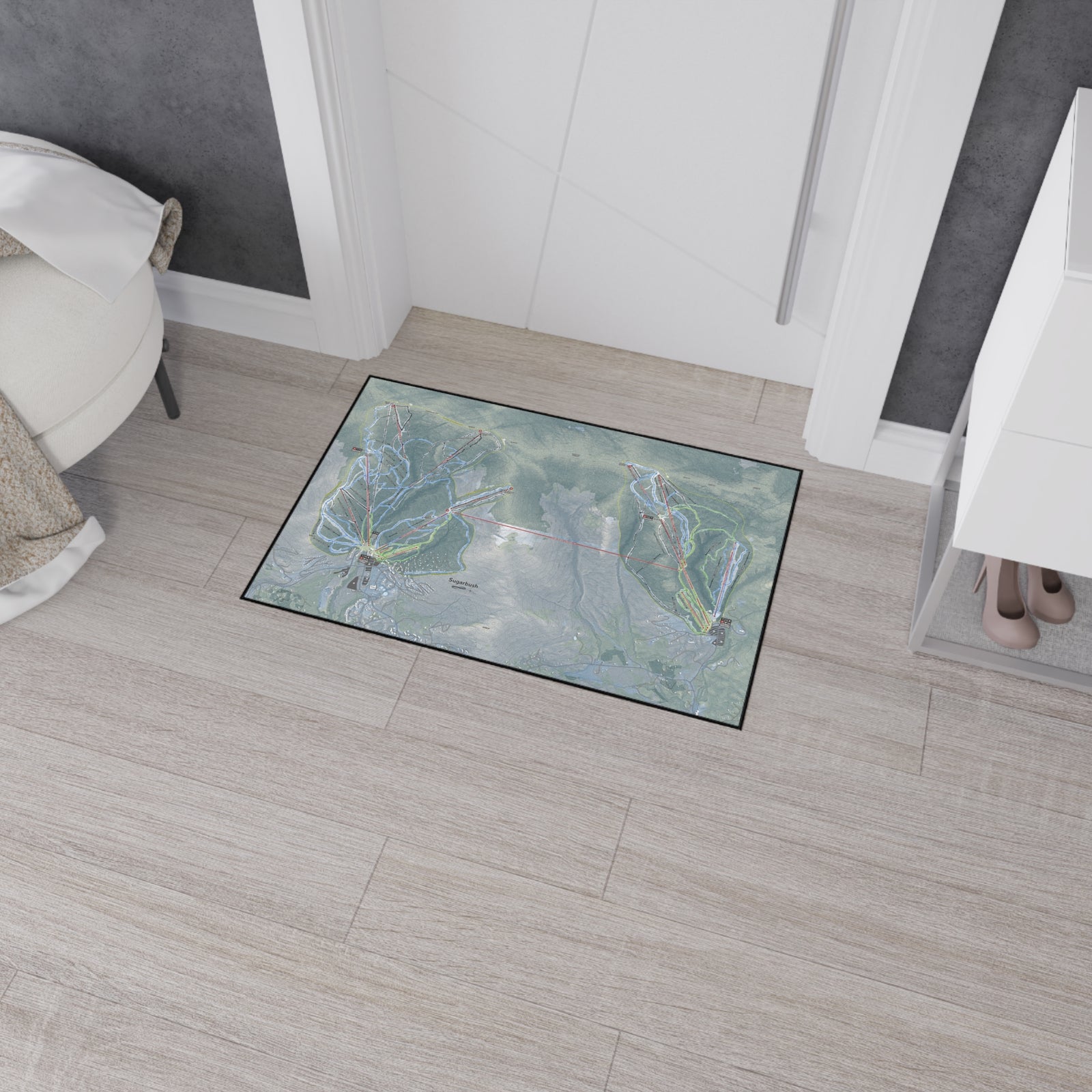 Sugarbush, Vermont Ski Resort Map Heavy Duty Floor Mat