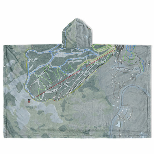 Powderhorn, Colorado Ski Resort Map Flannel Blanket Poncho