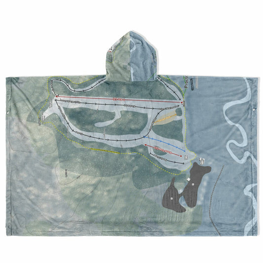 Proctor, New Hampshire Ski Resort Map Flannel Blanket Poncho