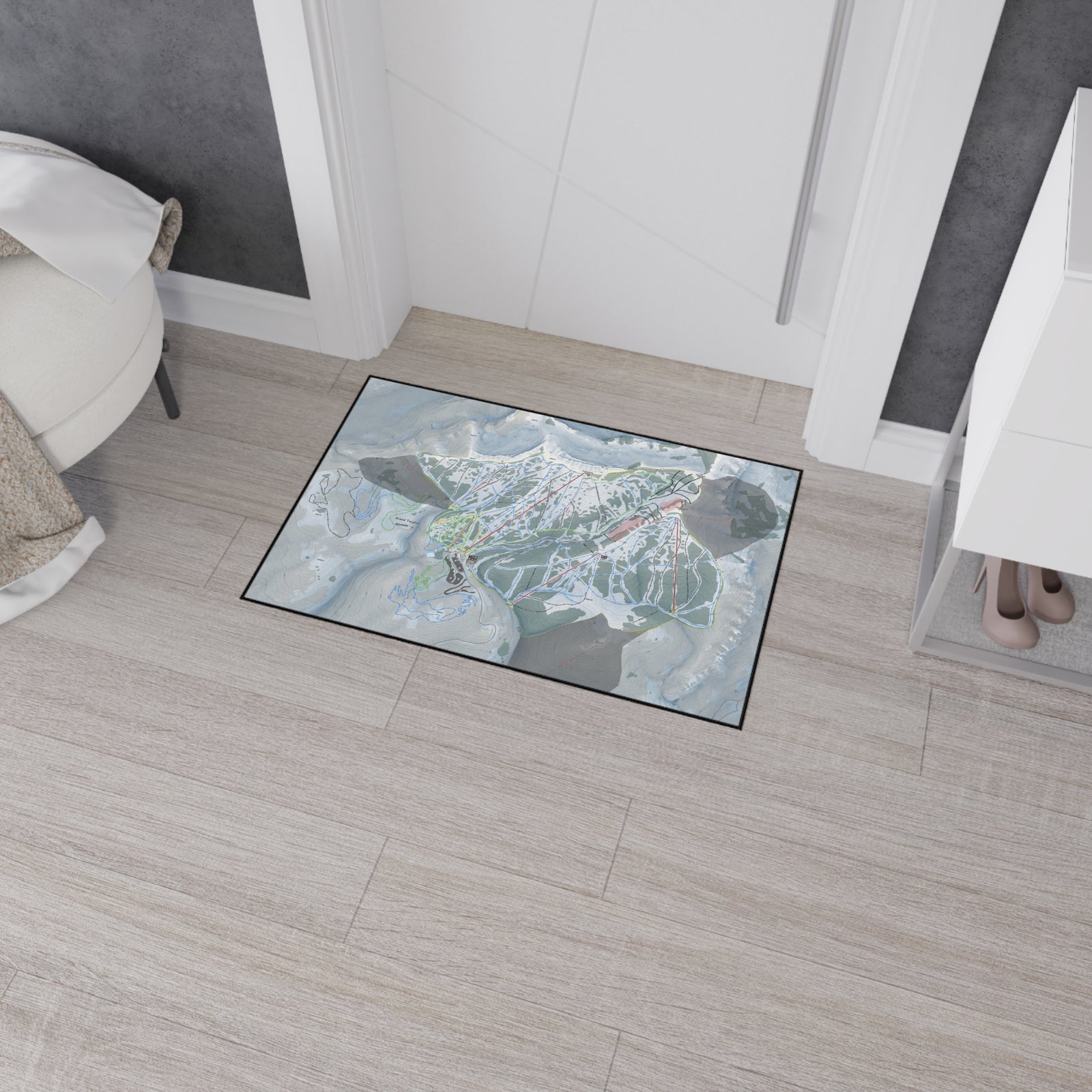Grand Targhee, Wyoming Ski Resort Map Heavy Duty Floor Mat
