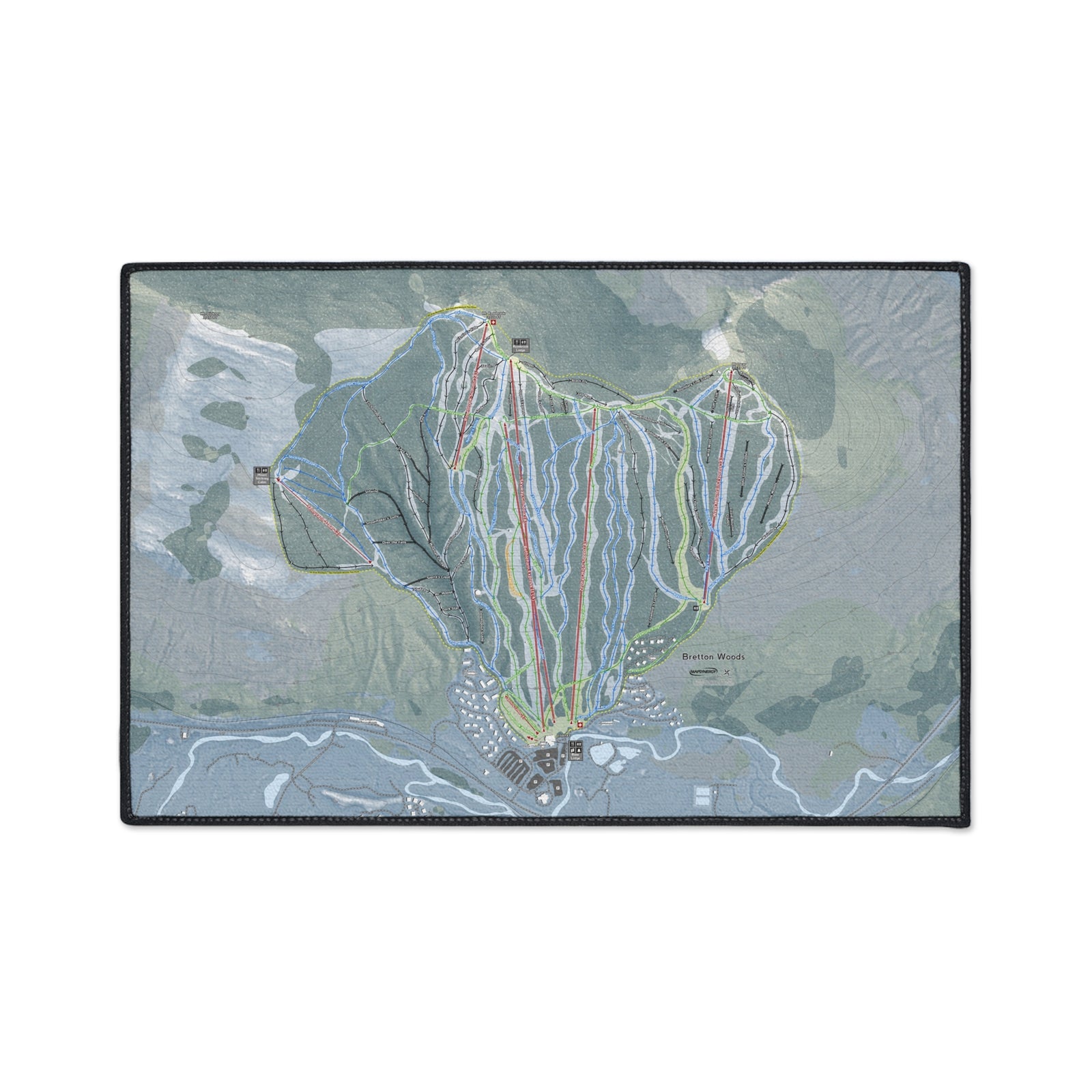 Bretton Woods, New Hampshire Ski Resort Map Heavy Duty Floor Mat