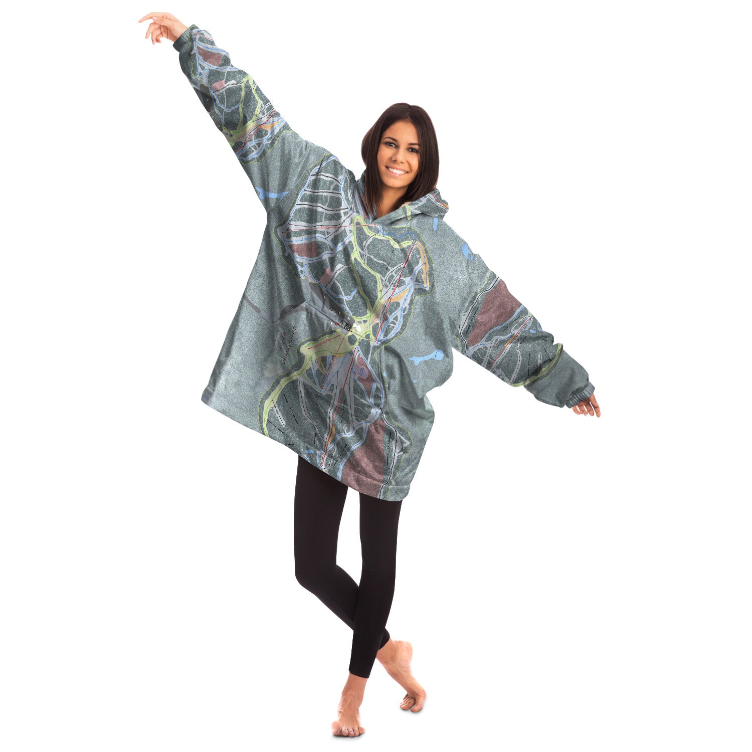 Cypress Mountain, British Columbia Ski Trail Map Snug Hoodie