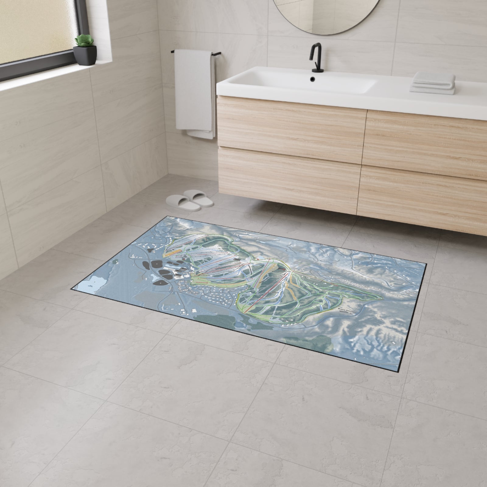 Boyne Mountain, Michigan Ski Resort Map Heavy Duty Floor Mat
