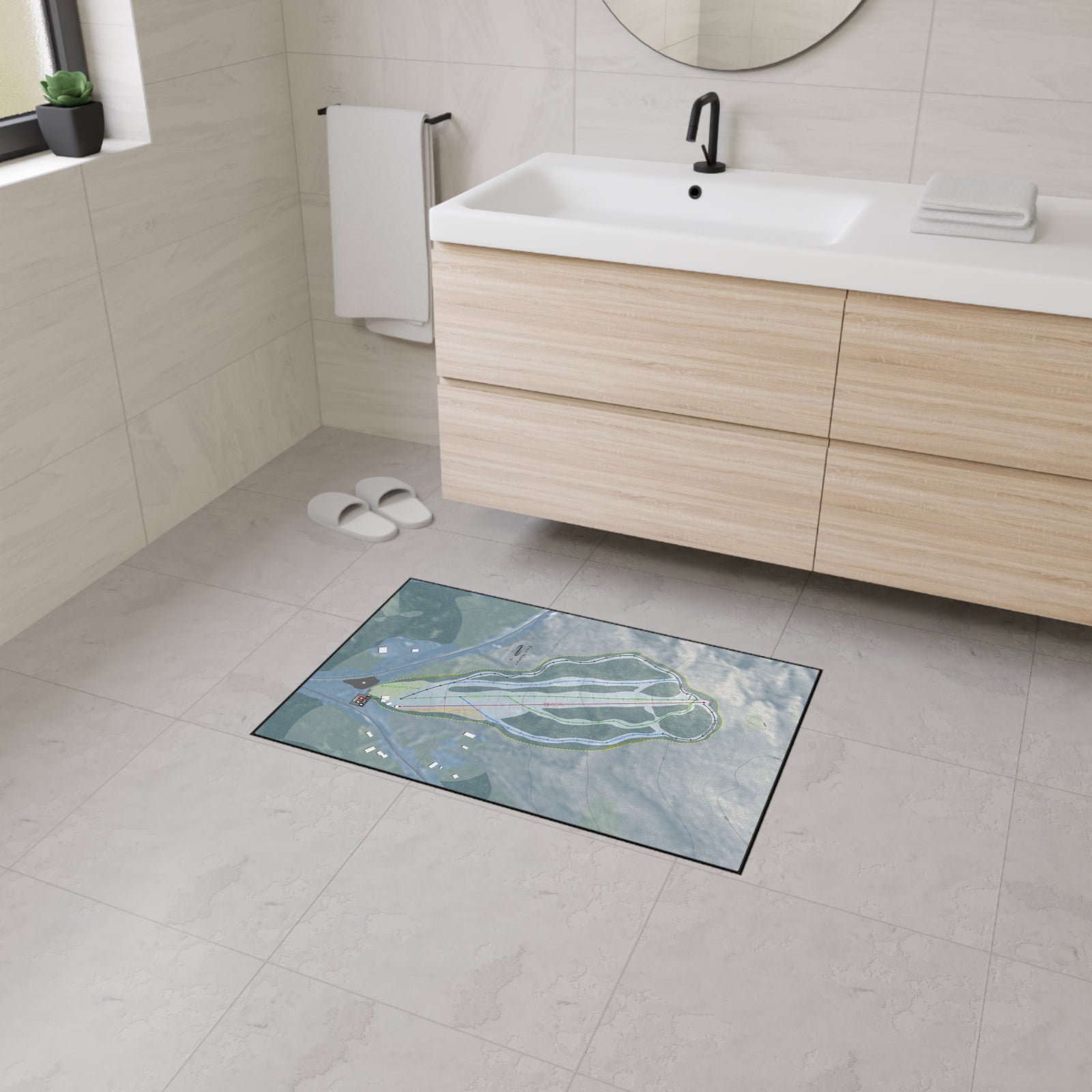 Baker Mountain, Maine Ski Resort Map Heavy Duty Floor Mat