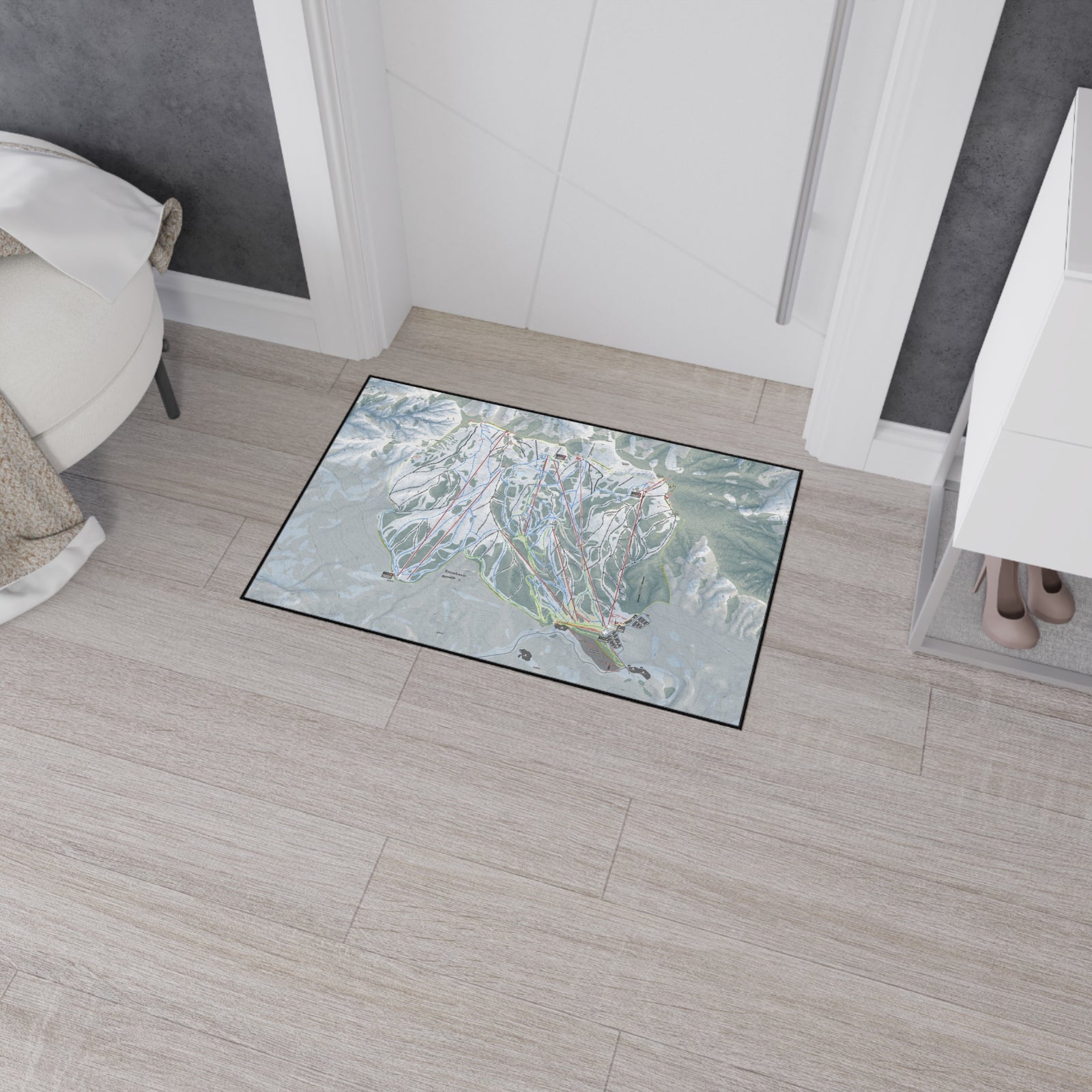 Snowbasin, Utah Ski Resort Map Heavy Duty Floor Mat