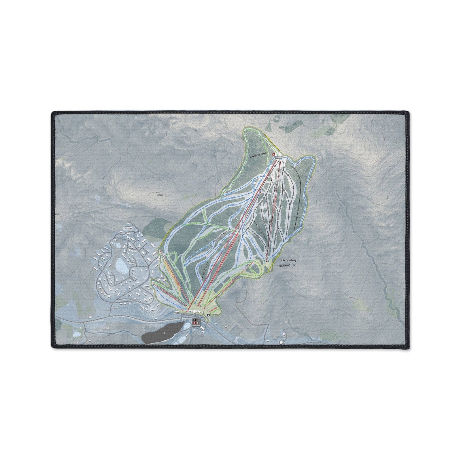Bromley, Vermont Ski Resort Map Heavy Duty Floor Mat