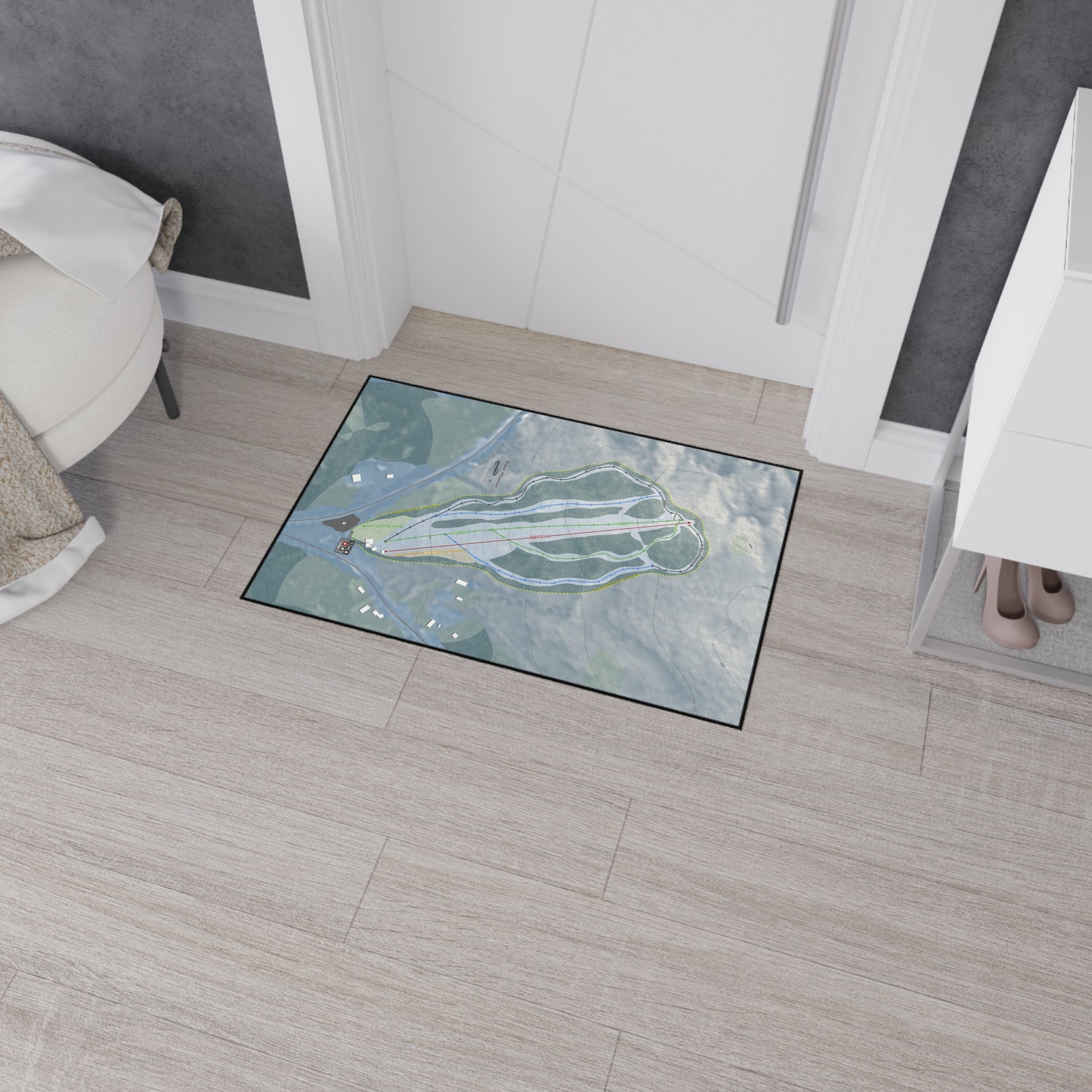 Baker Mountain, Maine Ski Resort Map Heavy Duty Floor Mat