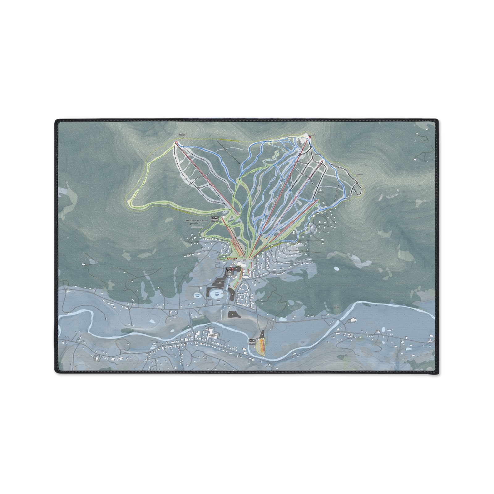 Windham Mountain, New York Ski Resort Map Heavy Duty Floor Mat
