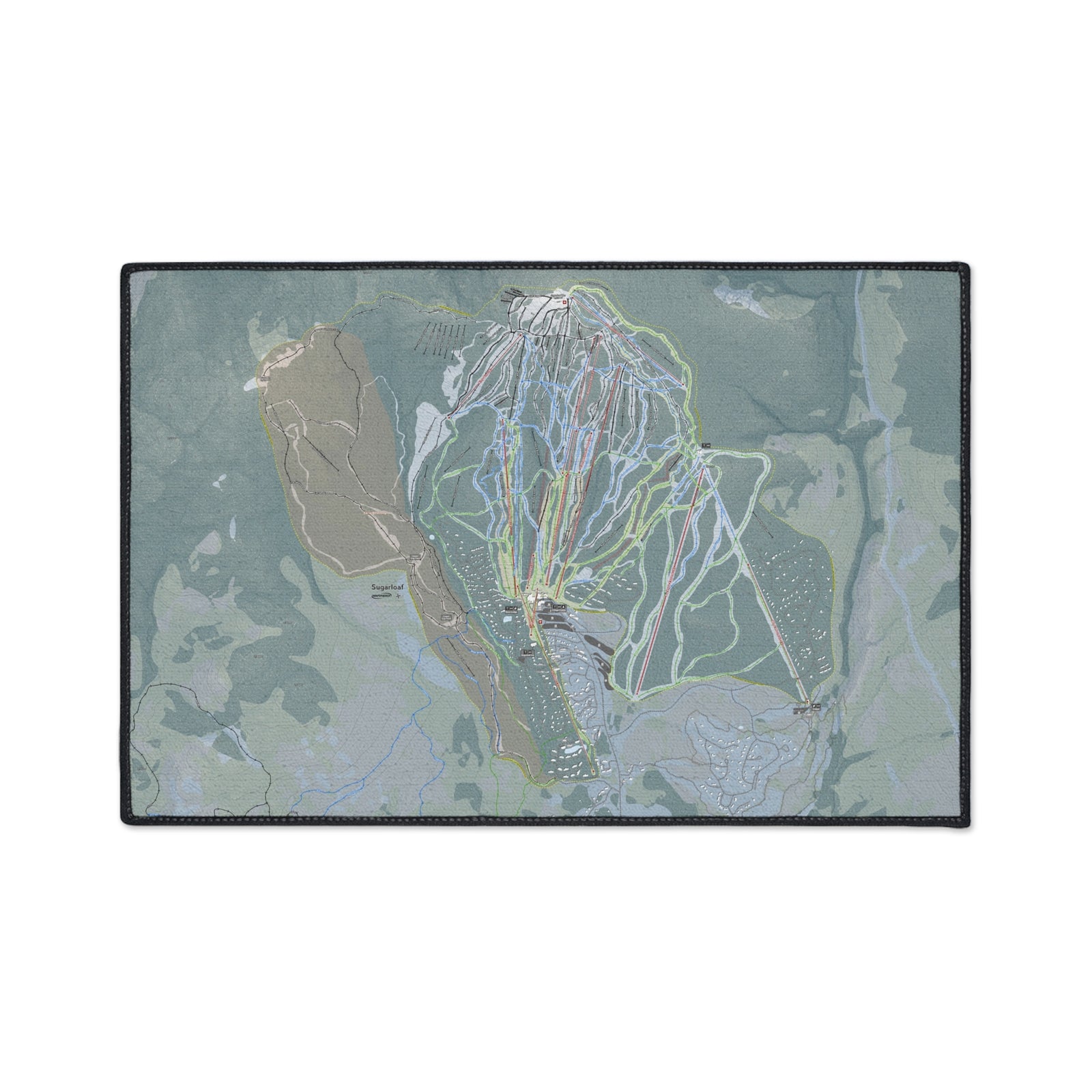Sugarloaf, Maine Ski Resort Map Heavy Duty Floor Mat