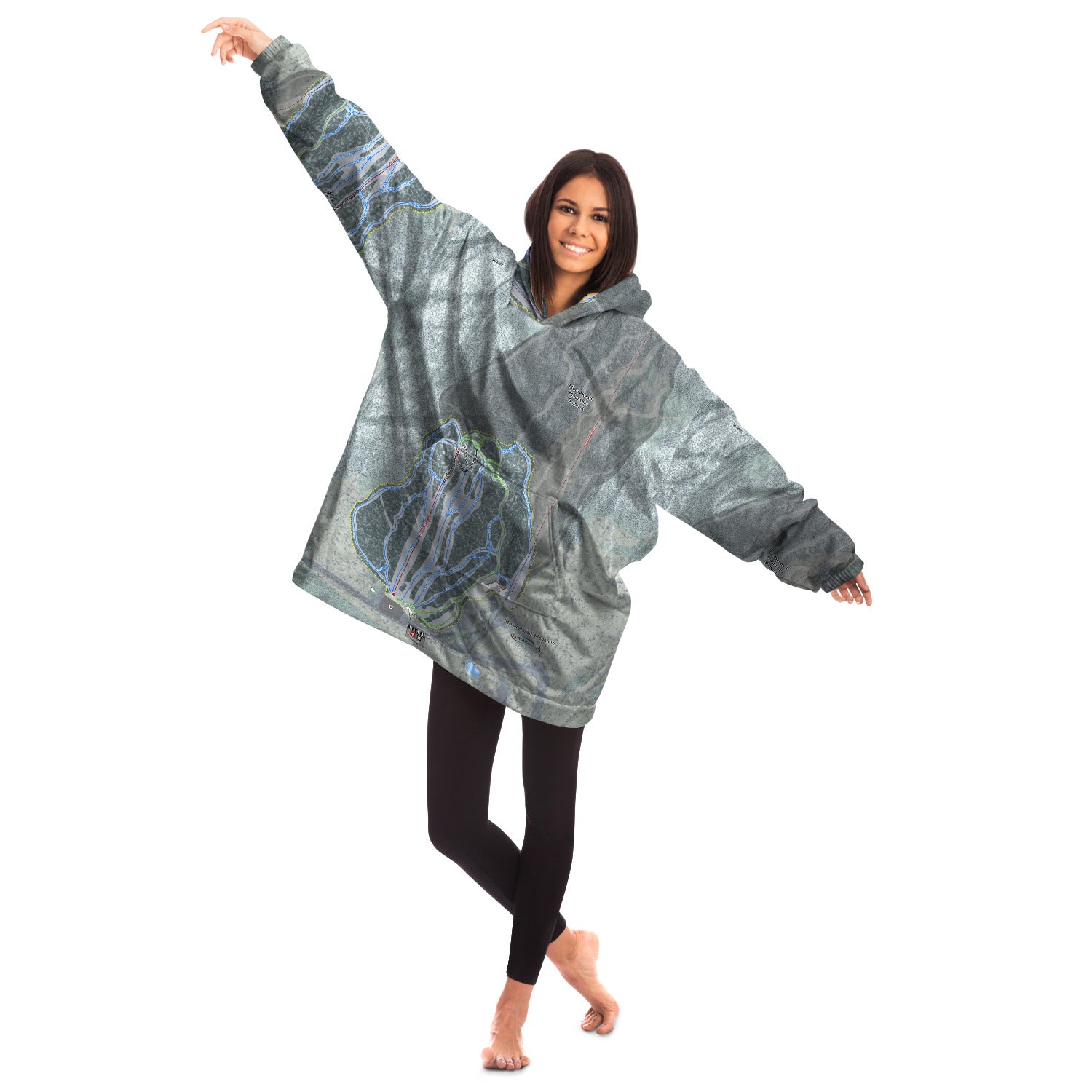 Moosehead Mountain, Maine Ski Trail Map - Snug Hoodie