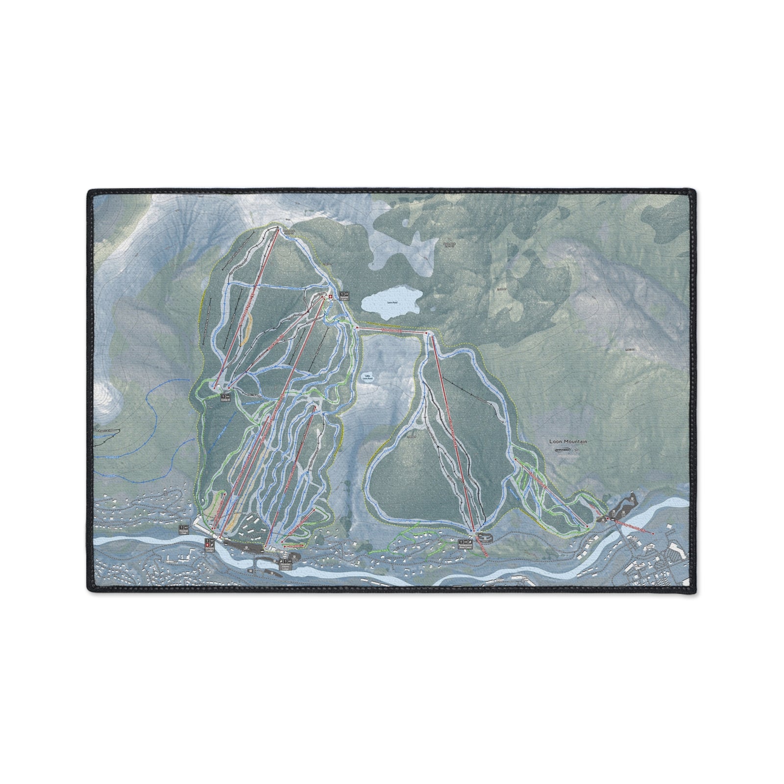 Loon Mountain, New Hampshire Ski Resort Map Heavy Duty Floor Mat