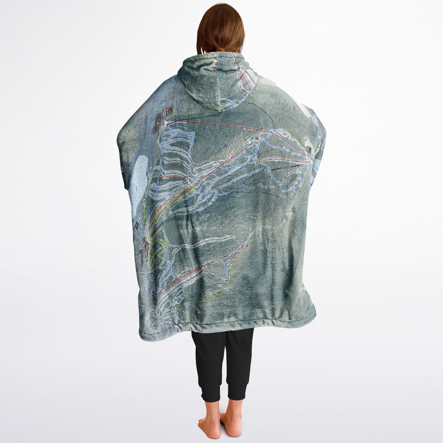 Cannon Mountain, New Hampshire Ski Resort Map Reversible Snug Hoodie