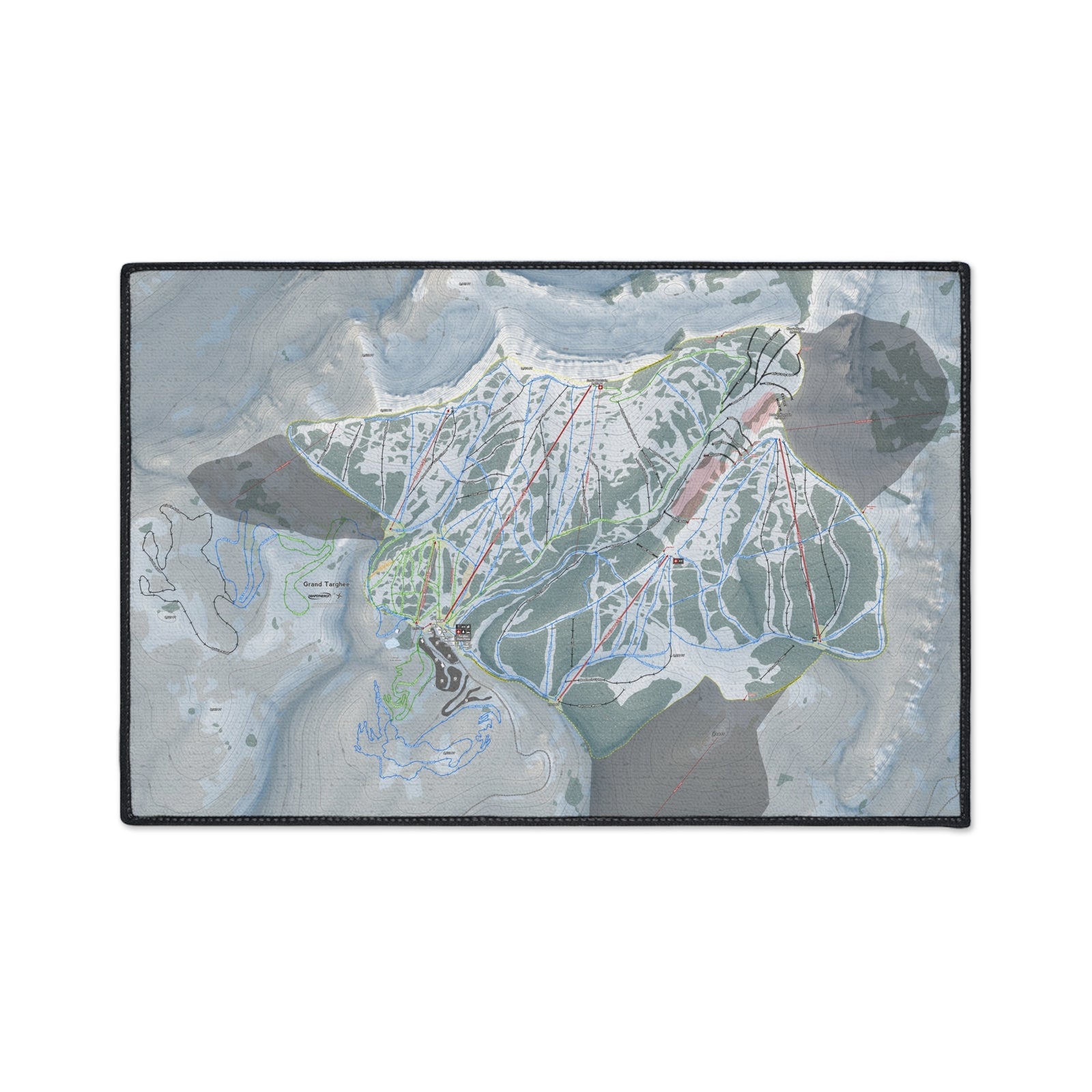 Grand Targhee, Wyoming Ski Resort Map Heavy Duty Floor Mat