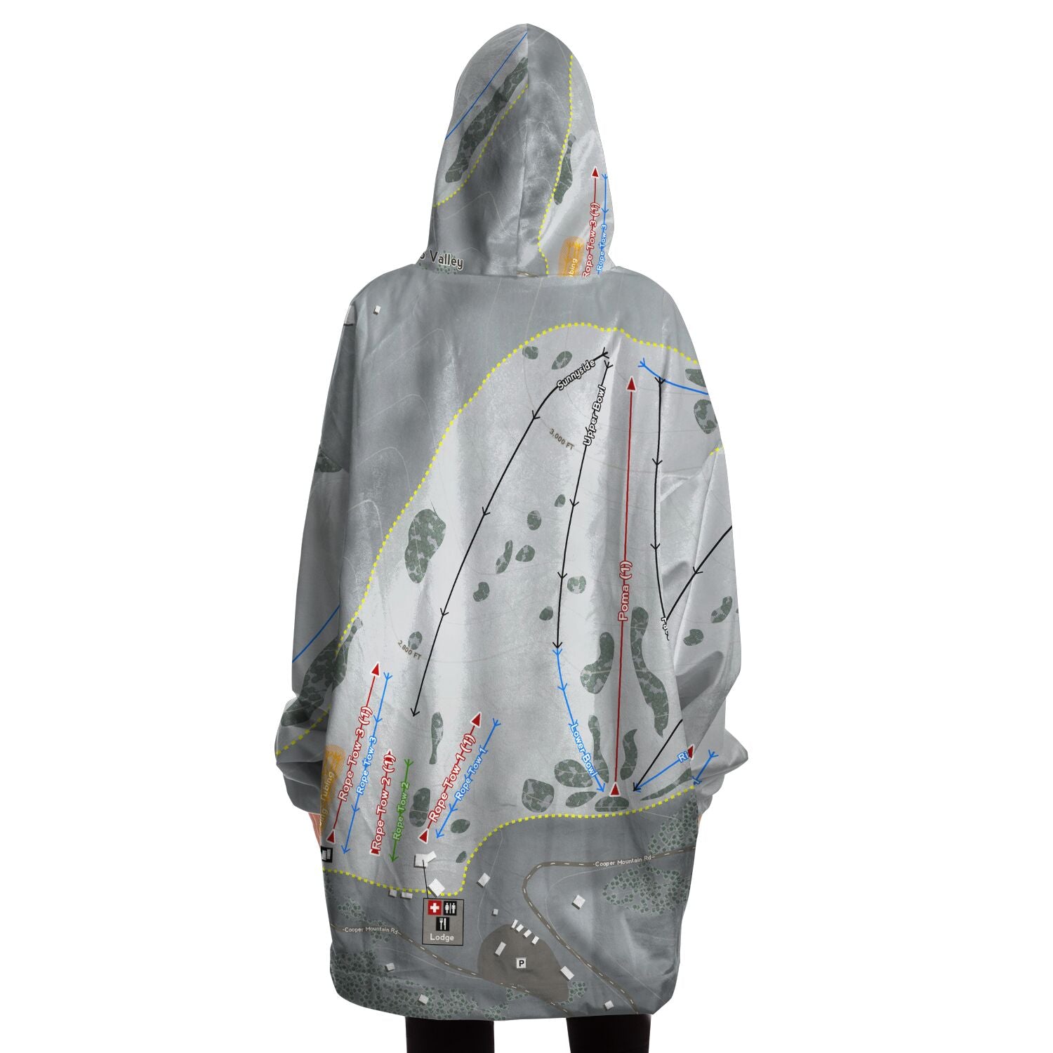 Echo Valley, Washington Ski Trail Map - Snug Hoodie - Powderaddicts