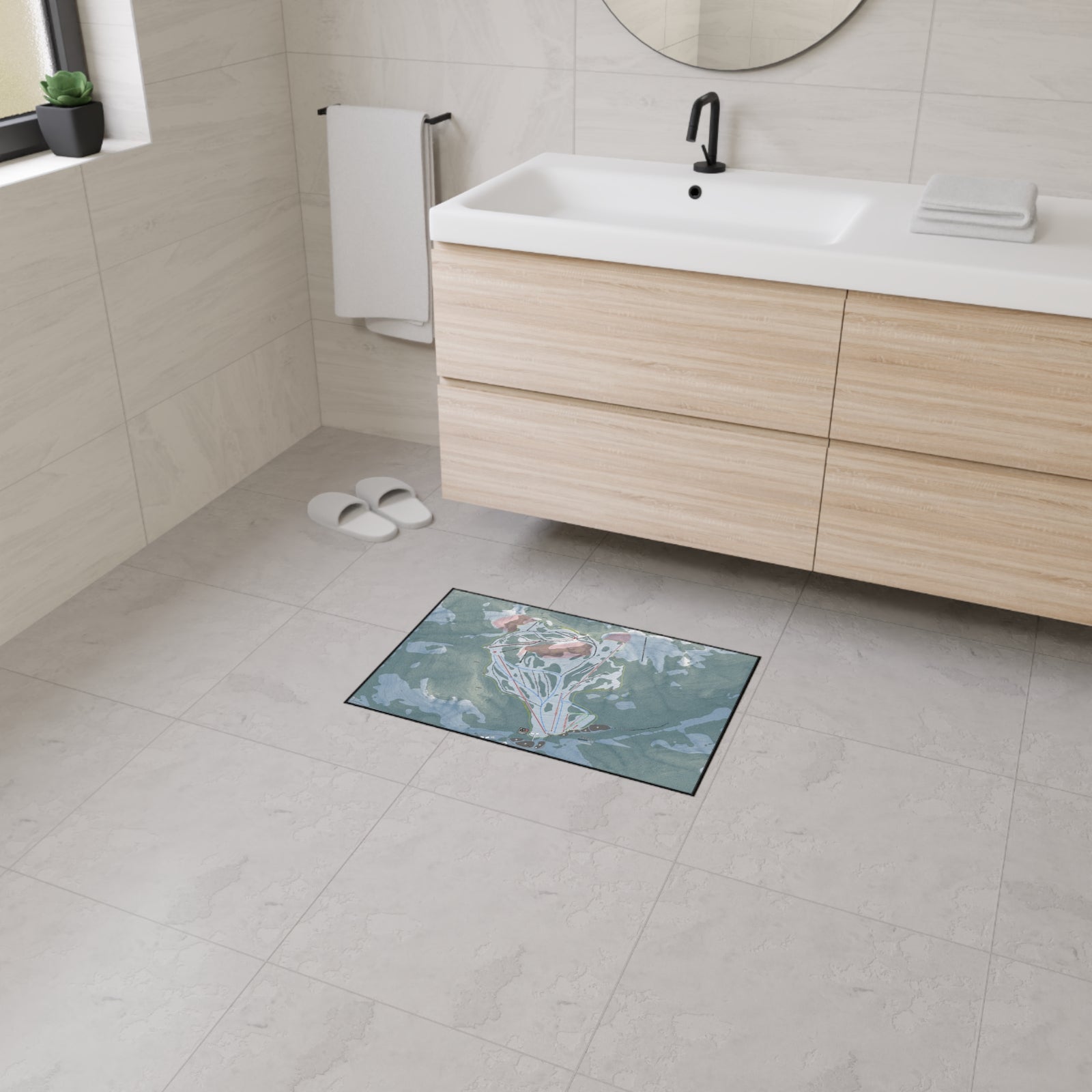 Alpental, Washington Ski Resort Map Heavy Duty Floor Mat