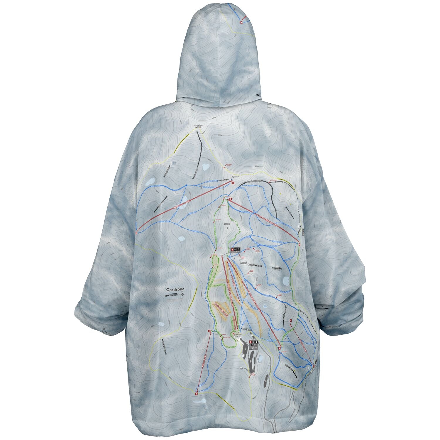 Cardrona, New Zealand Ski Trail Map - Snug Hoodie