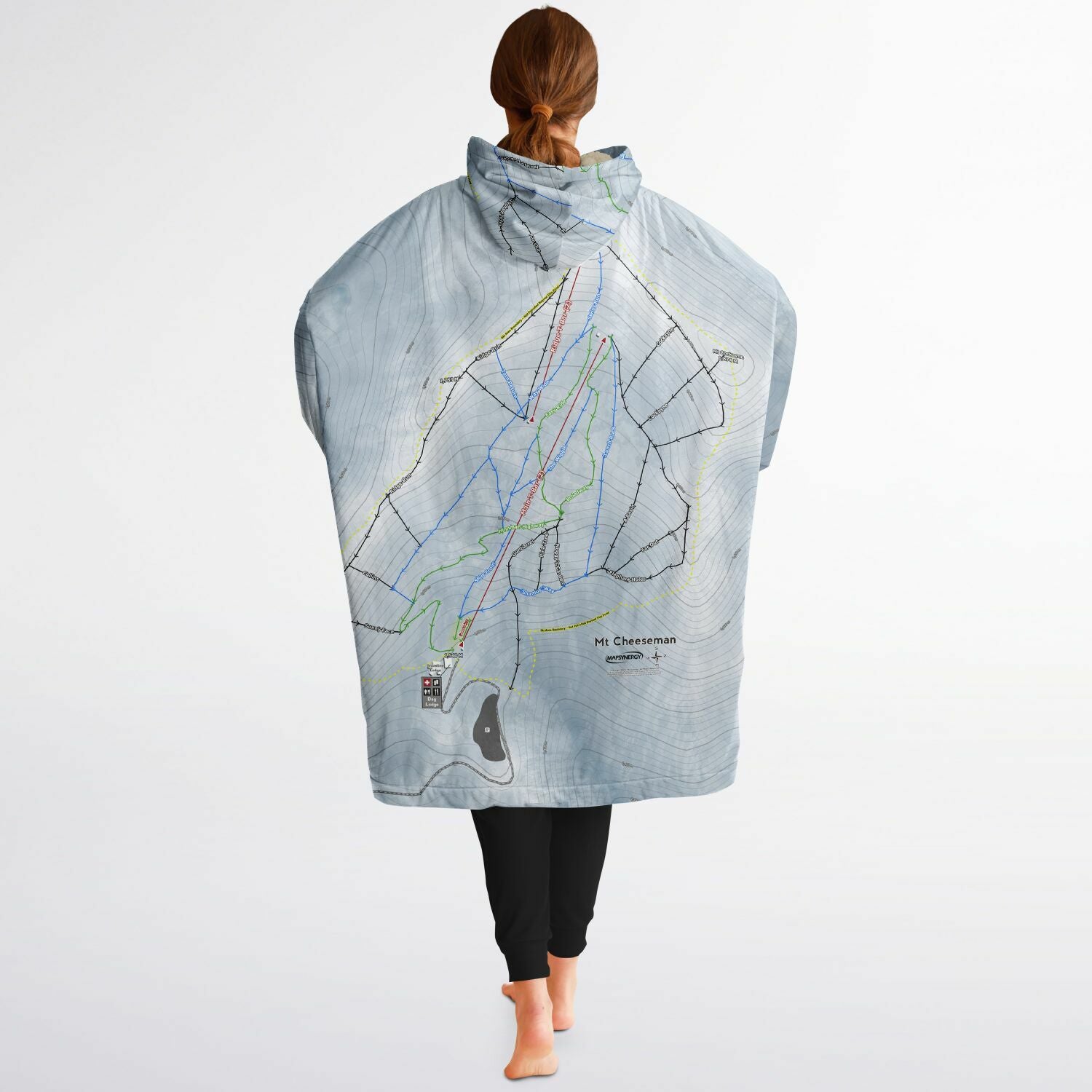 Mt Cheeseman, New Zealand Ski Trail Map - Snug Hoodie