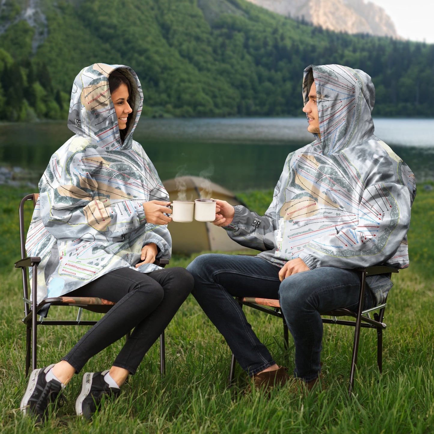 Mt Holly, Michigan Ski Trail Map Snug Hoodie