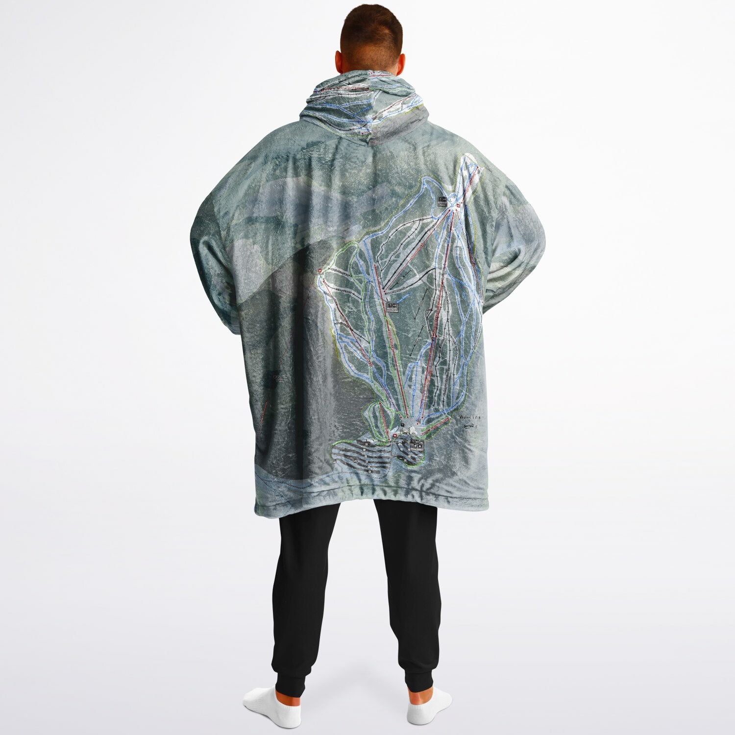 Waterville Valley, New Hampshire Ski Resort Map Reversible Snug Hoodie