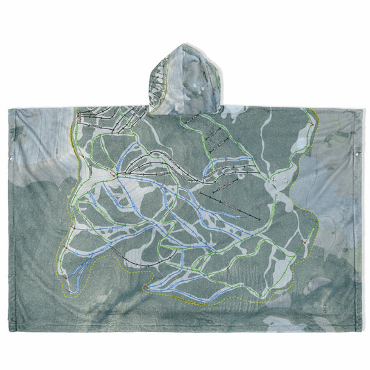 Cimarron Mountain Club, Colorado Ski Resort Map Flannel Blanket Poncho