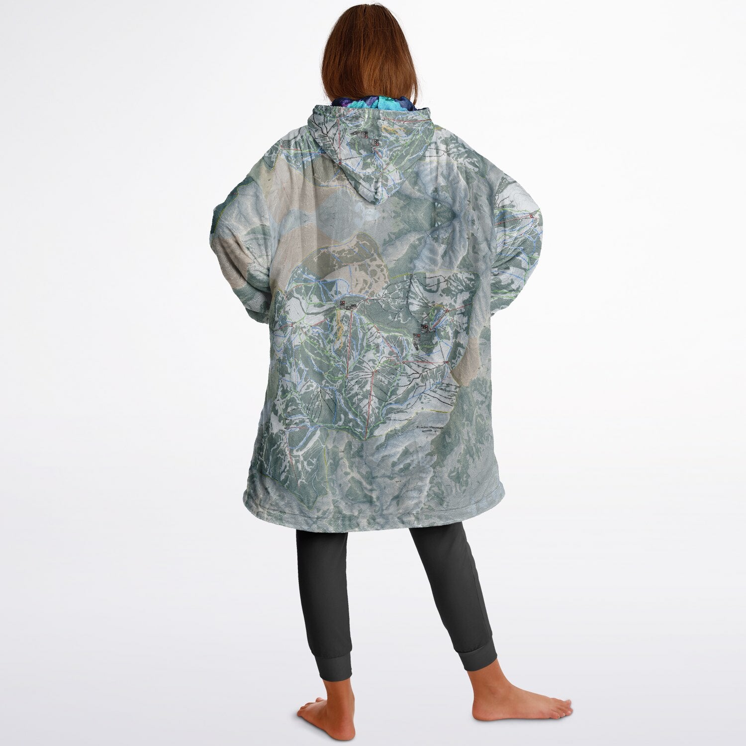 Powder Mountain, Utah Ski Resort Map Youth Reversible Snug Hoodie